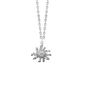 Silver Eguzkilore Pendant, Basque Sunflower Necklace, Nature Jewelry, Basque Jewelry, Gift for her, Silver Pendant, Gift Chain include