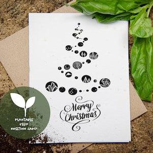 Plantable Seed Card, Christmas Greeting Card, Eco Friendly Gift Ideas, Wildflower Seed Paper, Sustainable Gifting, Christmas Tree Card