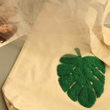 Punch needle Tote Bag,Eco Friendly Reusable Tote, plant lover Tote Bag,Shopping Bag, Monstera tote bag, Cactus bag,Eucalyptus Bag, Beach bag