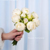 10 Stems Dried Look Rose Bouquet | High Quality Artificial Flower | DIY Floral | Wedding/Occasion/Home Decoration | Gifts - White