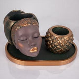 Handmade, African Woman, Succulent, Cactus, Flower Pot, Set, Candle Holder, Home, Office, Gift, Flower, Potted,