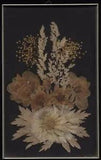 Real Dried Flower Floral Picture Wall Hanging Framed Small 7" Vintage
