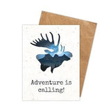 Seed Paper Moose Greeting Card | Adventure is Calling | Mountain Birthday Card | Plantable Greeting Card | Gift for Adventure Lover