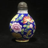 Exquisite noble copper Cloisonne enamel hand Painting peony flower snuff bottle