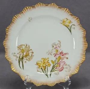 George Jones Pink & Yellow Carnations & Gold 8 3/4 Inch Plate C.1874-1891