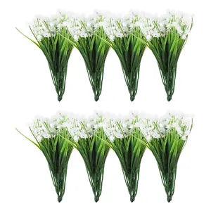 Artificial Flower Heads, Plastic Mini Peony Hydrangea White Faux Flowers 24Pcs