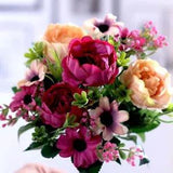 30cm Peony Flowers Silk Artificial Bouquet Accessories DIY Small Fake Daisy...