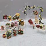 Dollhouse Miniature 1/12 Plant Potted Soft Ceramic Flower Rose Bouquet Ornaments