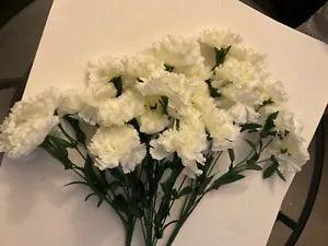 Lot 3 Bushes White Carnation 10 heads in each  18 inch Bush Fake flower