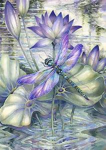 Toland Amethyst Sunrise 28x40 House Flag Lily Pad Pond Flowers Purple