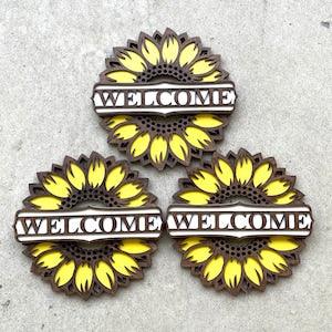 Welcome Sign for Front Door - sunflower welcome wall decor - House Warming Gift
