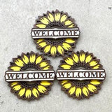 Welcome Sign for Front Door - sunflower welcome wall decor - House Warming Gift