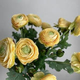 Faux Ranunculus Flower Stem - High Quality Artificial Floral / Wedding / Home Decoration / Gifts / DIY / Yellow