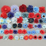 Artificial Flower Head 57Pcs Combo Set/ Cake Topper Graduation Cap DIY Hanging Flower Birthday Table Decor Fake Flowers Accessories Filler