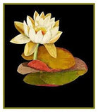 Water Lily Lotus Flowers inspired Mary Delany Counted Cross Stitch Pattern
