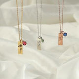 Custom Birth Flower Necklace - Month Flower Birthstone Pendant For Women - Handmade Jewelry