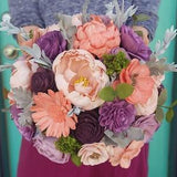 Light Purple and Pink Sola Flower Bouquet, Spring Bridal Bouquet, Peony Bouquet