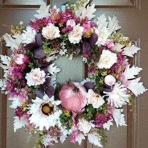 Fall wreath, Sunflower wreath, Autumn wreath,  Front door wreath, Grapevine wreath