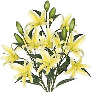 Lily Artificial Flowers Bulk Bouquet 30??? Long Stems Dozen Blooming Silk