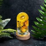 Sunflower Epoxy Lamp| Crystal Daisy Night Lamp| Resin Night Light| Epoxy Lamp| Table Lamp| Resin Lamp| Anviversary Gifts| Handmade Gift