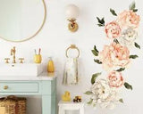 Peony Wall Decal Floral Decal Big Flowers Sticker Nursery Decal Wall Sticker