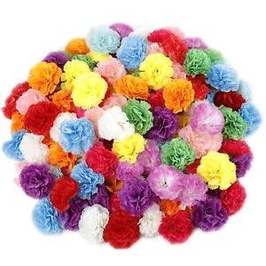 Artificial Flowers Loose Carnation Head Home Decor Multi Colour Christmas 120pcs