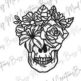 Skull - Floral Car Decal- Skull Floral Car Decal- Car Accessories- Car Sticker- Sticker- Laptop Sticker- Skull Gifts