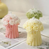 Big 3D rose flower bouquet silicone mold food-grade candle making molds chocolate cake baking candles business roses flowers wedding decor