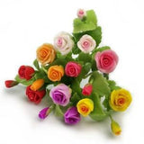 6 of Dollhouse Miniature accessories Fairy Garden Ornament Artificial Blank Colorful Rose Bouquet Plant 1:12 Scale