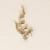 Antique 14k Flower Pendant, Seed Pearls - 1910s Edwardian Conversion Jewelry