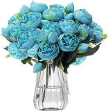 5 Heads Peony Artificial Bouquet Fake Flowers Silk for Wedding Party Home...