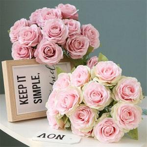 Silk Flower Bouquet Artificial Wedding Arrangement Flowers Rose Gold Pink White Red For Bridal Bridesmaid Bouquet Party Decorations ZZ1-5892