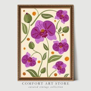 Flower Market Print Gallery Wall Art Nature Retro Botanical Floral Orchid Bouquet Vintage Poster Minimalist Spring Printable Home Decor