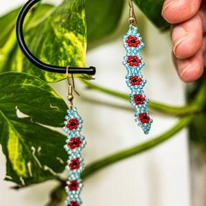 Handmade Beaded Daisy Chain Drop Earrings