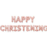 Happy Christening Letters, Gold Letter Balloons, Rose Gold Letters Balloons, White Letters Balloons, Baptismal Balloons, Backdrop Balloons
