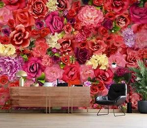 3D Red Rose Peony Flower 26079NA Wallpaper Wall Murals Removable Wallpaper Fay