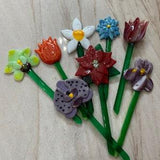 Fused Glass Planter Stakes Decor- Gardenart-Planter stake-Herb signs-Garden-Mums day-Office-Home-Summer