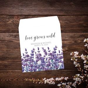 Seed Favors, Personalised Wedding Favour, Name Wedding Favours, Wedding Favor, Lavender Seed Packets, Personalized Favor, Seed Packet