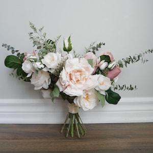 Blush Pink Flower Bouquet Dusty Rose Wedding Bouquet Dried Flowers Artificial Flowers Silk Flowers Bridal Bouquet Bridesmaid Bouquet