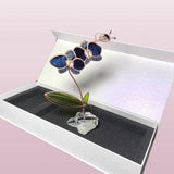 Orchid Flower Stained glass  botanical art blue flower Christmas gift Table decor for living room Leaves plant suncatcher Gift for Mom