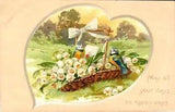 Lovely BIRDS, LILIES-OF-THE-VALLEY On Beautiful TUCK Vintage BIRTHDAY Postcard