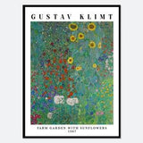 Gustav Klimt Farm Garden with Sunflowers 1907 Vintage Exhibition Poster Art Print | Gustav Klimt Print, Klimt Poster, Klimt Painting #GK01B
