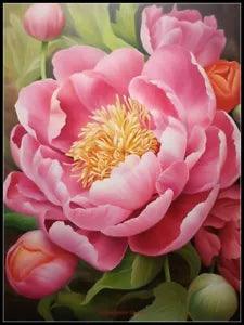 The Elegant Peony - Counted Cross Stitch Patterns - Color & BW Symbols