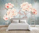 3D Pink Peony Flower ZHUA2598 Wallpaper Wall Murals Removable Self-adhesive Amy