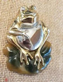 Frog Sitting On Lily Pad Brooch