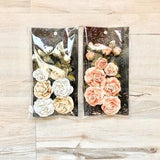 Graphic 45 Rose Bouquet Collection, 15 pcs ea pkg, Ivory or Pink, paper flowers for scrapbooking, card making, mixed media, embellishment