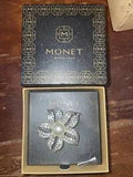 Monet Rhinestone Lily Brooch New Original Box