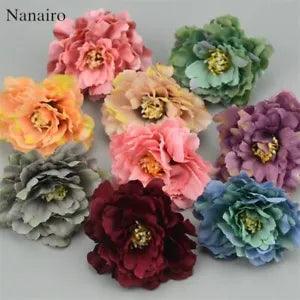 Artificial Carnation Flower Head Vivid Fake Silk Flowers Wedding Party Decoratio