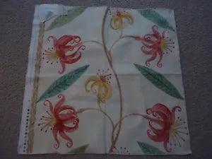 Designer Fabric Sample OSBORNE LITTLE Lilies 27" SQ Lily Cotton Blend Multi OL1