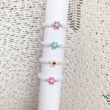 Trendy Korean Pastel Single Flower Rings, Cute Simple Handmade, VSCO Retro, TikTok Jewelry, Gift for Her, Cute Aesthetic Jewelry, Ring, Kpop